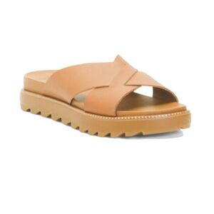 Sorel Roaming Criss Cross Slide Sandals Camel brown size 9.5
